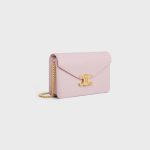 WALLET ON CHAIN MARGO IN SHINY CALFSKIN PASTEL PINK - Image 2